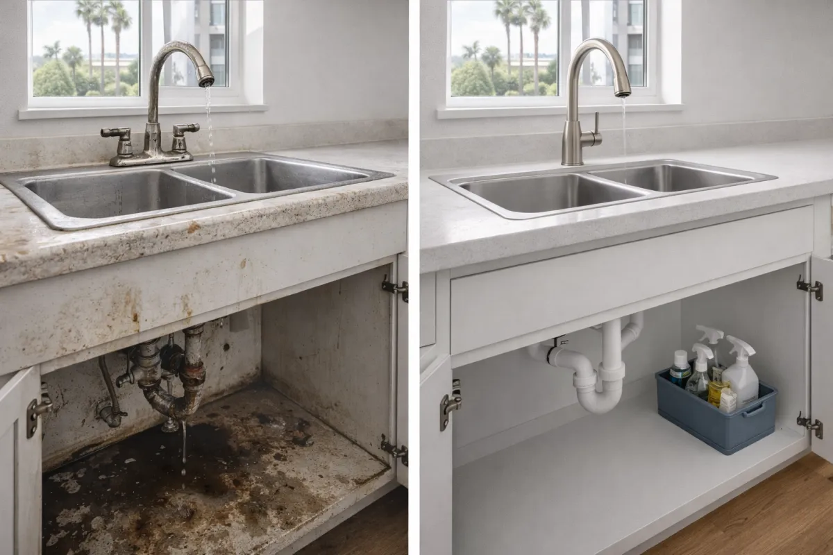 Plumbing Repair before and after in Los Angeles